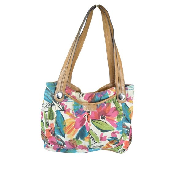 Vintage y2k Relic Tropical Floral Canvas Shoulder Bag Tote Bohemian Summer Vacay - Picture 1 of 11